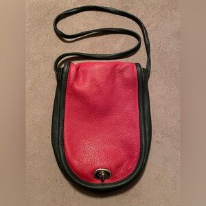 Karen Gunna leather red and black crossbody bag